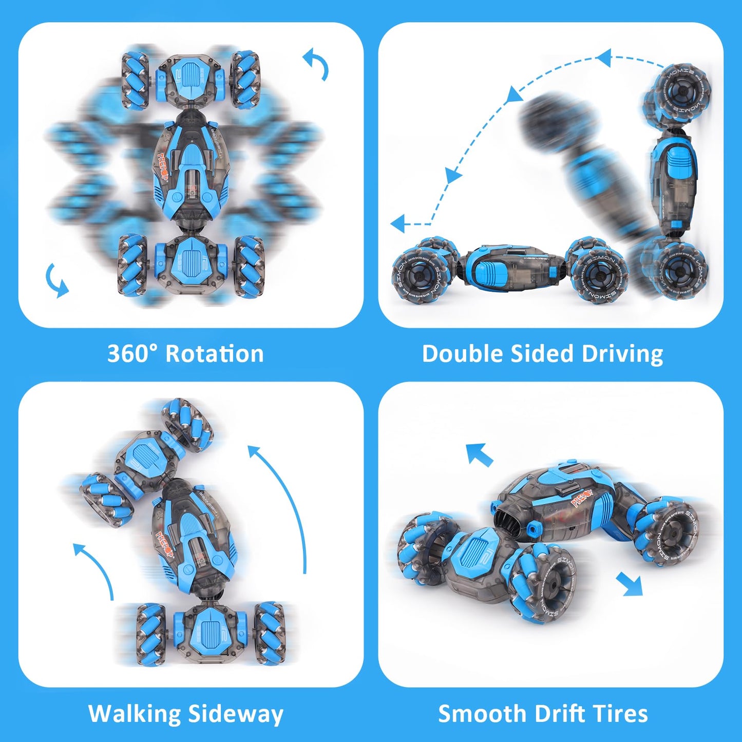 Gesture Sensing Rc Stunt Car For Boys, Remote Control Toys For Kids Age 5-7, 6-8, 9 10 11 12+ Years Old Birthday Gifts, 2.4Ghz H