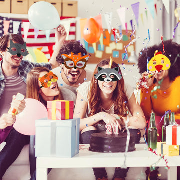 Jtnohx Felt Animal Masks, 10 Pcs Halloween Mask, Animal Costume For Birthday Party Supplies (Mix Mask Mask)