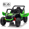 Run Fast 12v Ride on Car with Parent Remote Control Electric Ride on UTV Toys Car for Kids 3-5 2WD 25W Motors 4 Spring Suspension Safety Belt Horn Music and LED Lights (Green 12V)