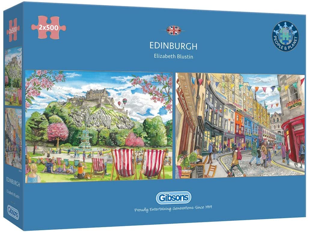 Edinburgh 2X500 Piece Jigsaw Puzzle | Sustainable Jigsaw Puzzle For Adults | Premium 100% Recycled Board | Great Gift For Adults