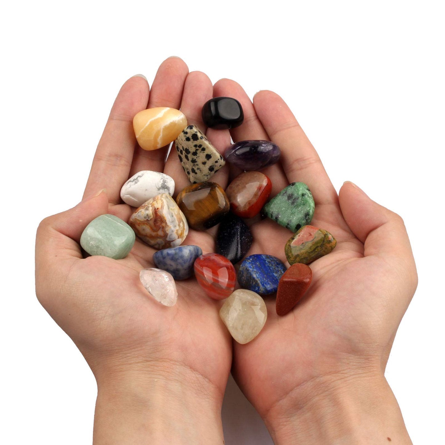 Smartyeen 18Pcs Rock Collection For Kids,Gemstones & Rocks Set With Educational Information Sheet And Display Case Science Gift For Boys Girls