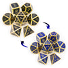 Haxtec Temperature Color Chaning Metal DND Dice Set Gold Blue Polyhedral D&D Dice for RPG Dungeons and Dragons-Gold Black Blue S