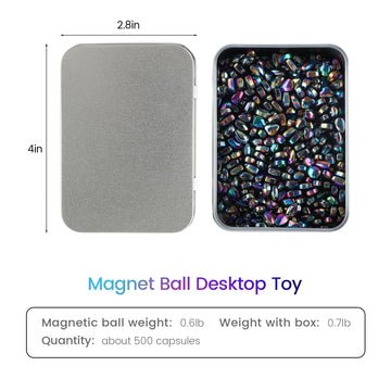 Hamho Magnetic Stones 500 Pcs Mini Magnetic Putty Desk Fidget Toys For Adults Magnetic Beads Desk Toys For Office (Color)