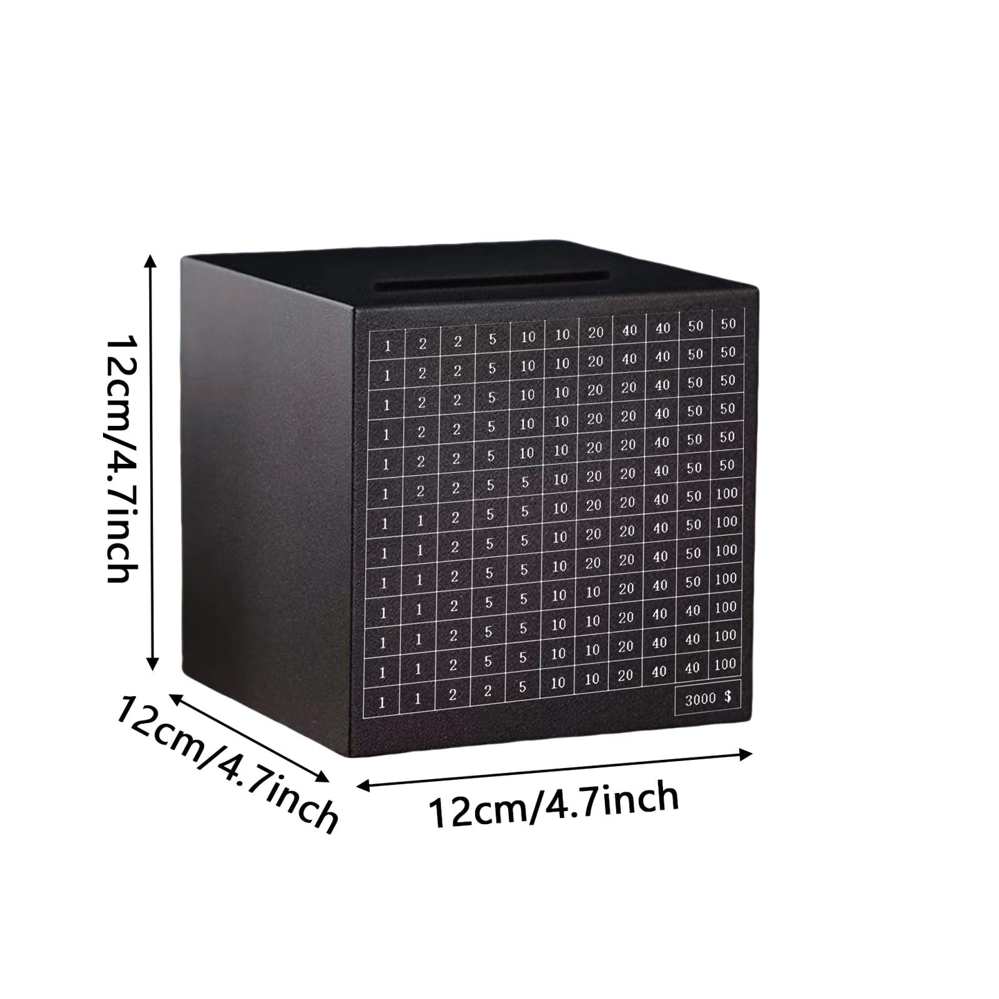 Generic Stainless Steel Money Bank Savings Box Piggy Bank Cash Saver Money Box for Adults Child (3000 Dollar) (Black)