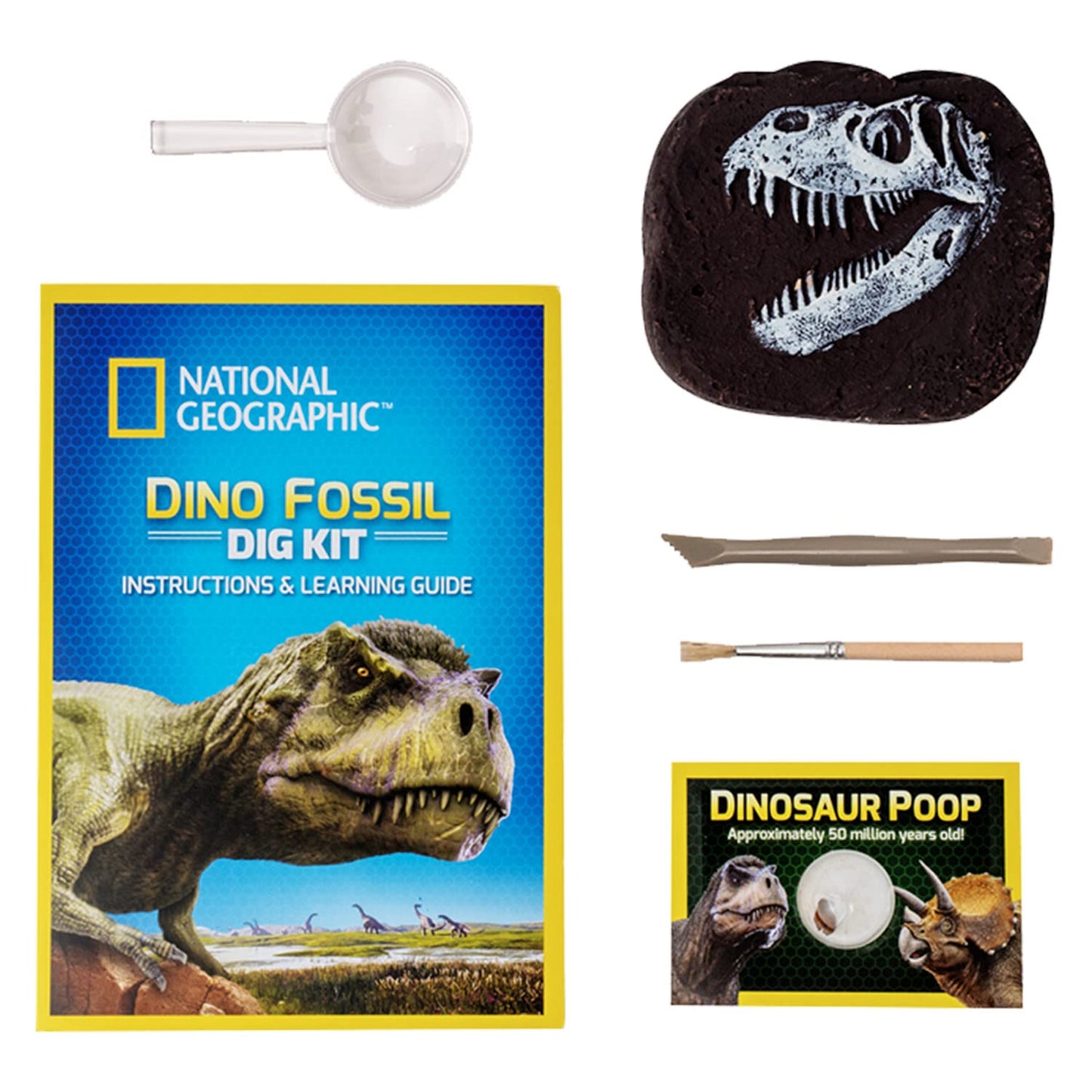 Bandai National Geographic - Excavation Kit - 3 Dinosaur Fossils To Dig Out - Educational And Science Game - Stem - Jm80568M