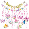 Sunbeauty Butterfly Birthday Party Decorations Hanging Butterfly Decorations Butterfly Birthday Banner Hanging Swirls Decoration