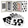 High Contrast Tummy Time Toy For Baby With Large Black And White Cards - Stimulating Sensory Development Boards & Mirror For Babies & Infants 0-3 Months - Twelve Montessori Patterns That Newborns Love