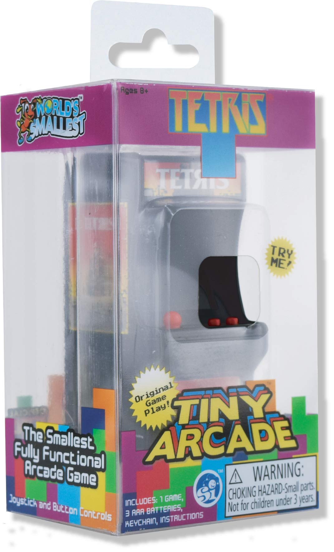 Tiny Arcade Tetris Mini Retro Game (3.5'): Playable Handheld Arcade Machine W/ Real Gameplay & Sound - Classic 1980'S Video Game (Ages 8+)
