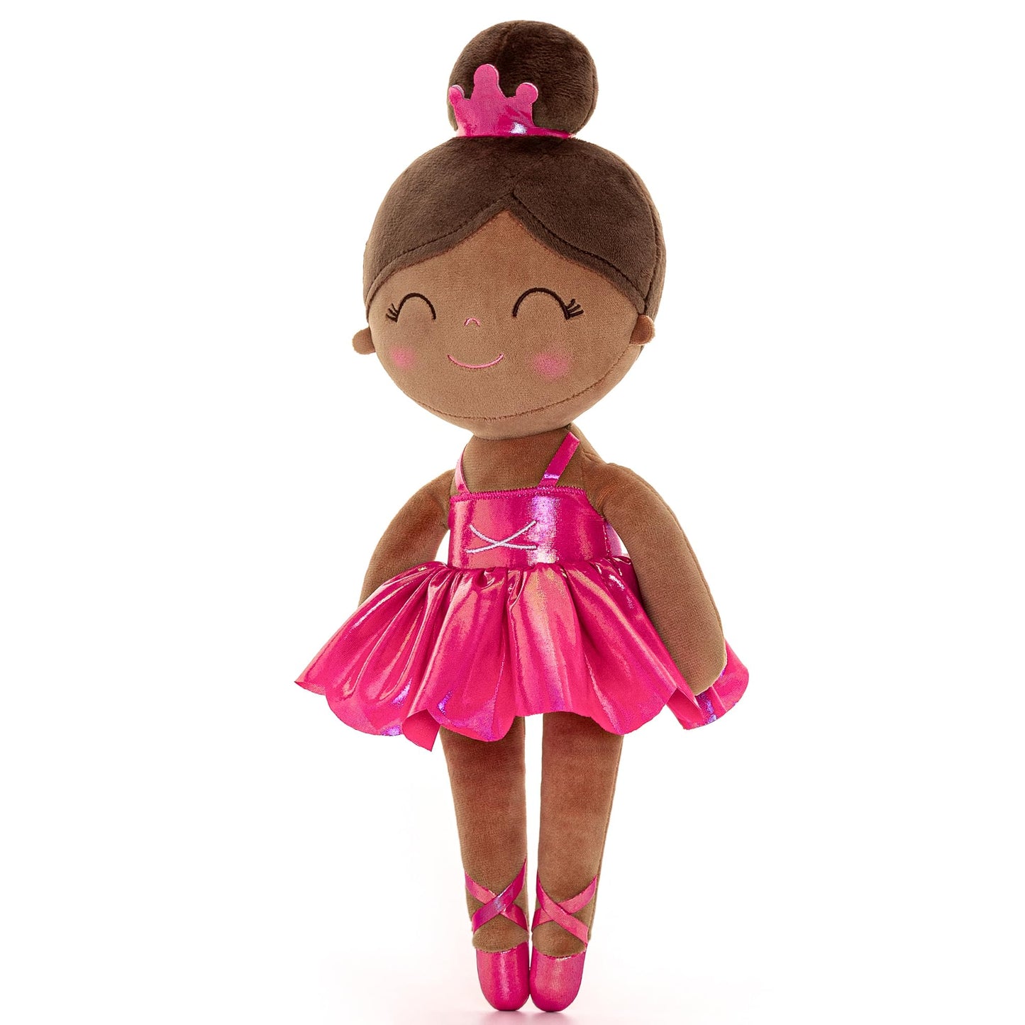 Gloveleya Baby Doll Ballerina Girl Gift Ballerina Plush Soft Doll Colorful Haze Gold Ballet Series-Rose Red 13 Inch With Gift Box