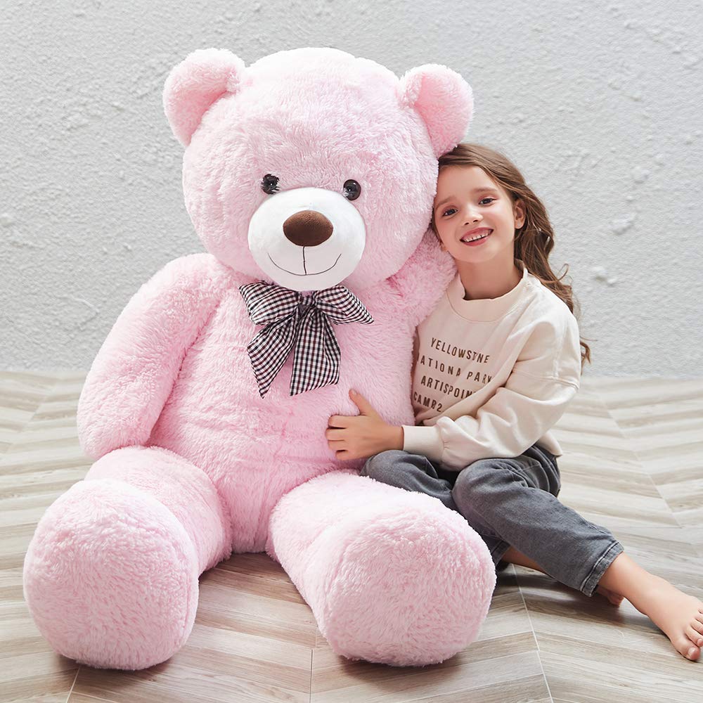Maogolan Giant Pink Teddy Bear 55 Inch Life Size Big Bear Large Stuffed Animals For Girlfriend