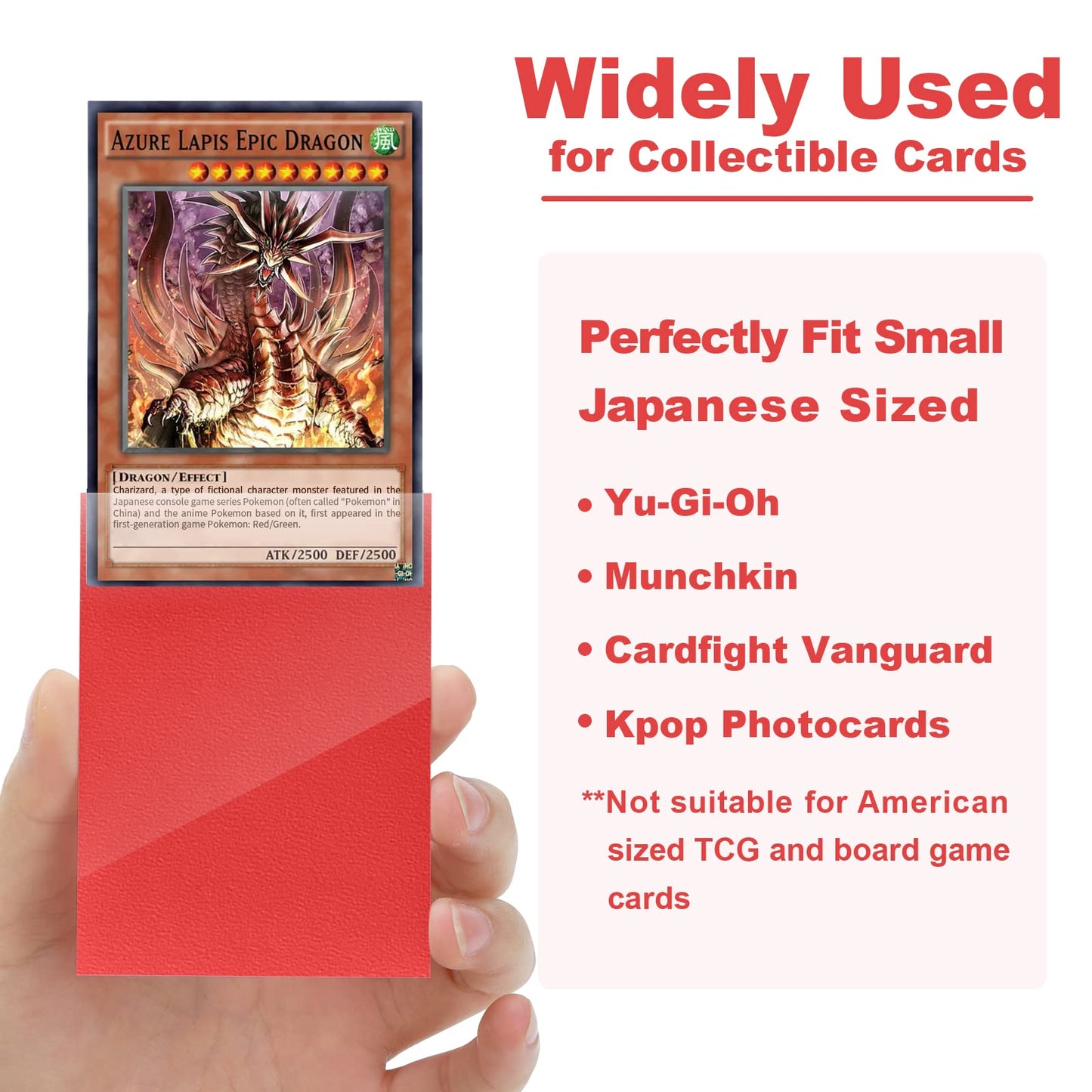 Ruby Yu-Gi-Oh Card Sleeve 200 Pack, Japanese Small Card Sleeves Photocard Sleeves Yu-Gi-Oh Sleeves, Back Textured Perfect Shuffl