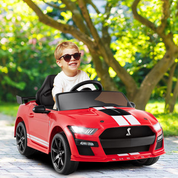 Licensed Ford Mustang Shelby Gt500 Ride On Car For Kids By Olakids, 12V Electric Vehicle With Remote Control, Toddlers Battery P