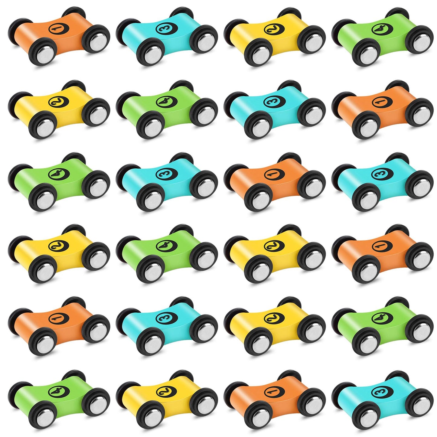 Xlsxexcl 24 Pcs Wooden Cars For Ramp, Wooden Car Ramp Replacement Car Toy Vehicle Play Sets Top Bright Car Ramp Toy For Race Tra