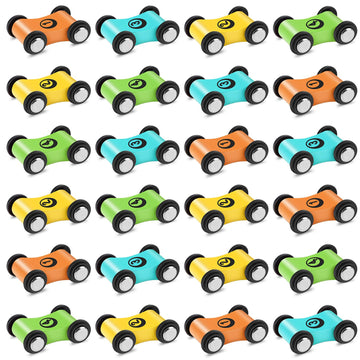 Xlsxexcl 24 Pcs Wooden Cars For Ramp, Wooden Car Ramp Replacement Car Toy Vehicle Play Sets Top Bright Car Ramp Toy For Race Tra