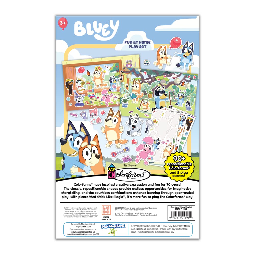 Colorforms Bluey Set - Repositionable Pieces Stick Like Magic - Scenes And Pieces From The Show Bluey For Storytelling Imaginati