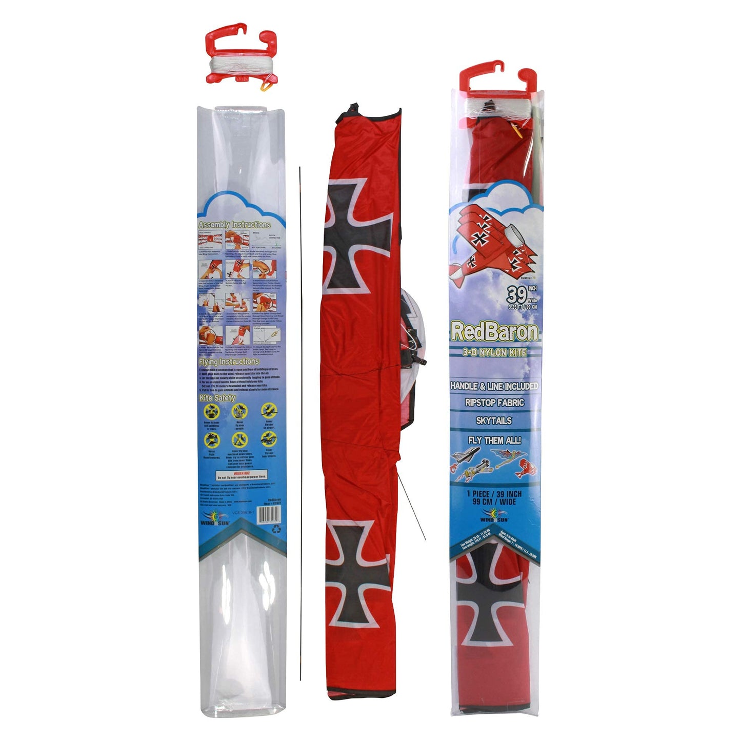 Windnsun Super Size 3D Nylon Kite, Aircraft Red Baron, 39 Inches Wide