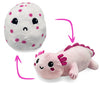 Hatchkinz | Reversible Axolotl To Egg Plushie | Happy + Sad | Show Your Mood | Stress Relief Plush 8''