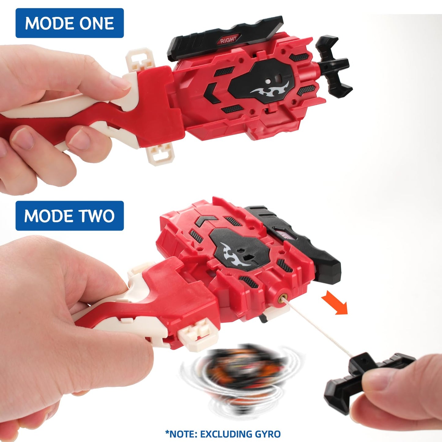 2 Pack String Launchers And Grips, Battling Burst Launcher, Left/Right Spin, Only Compatible With Burst, Two Launch Modes Gyros(