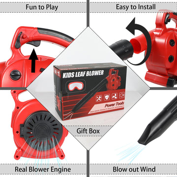 Sistracia Kids Leaf Blower Toy Tool Pretend Play Series, Toy Leaf Blower For Kids That Really Works, Outdoor Preschool Gardening