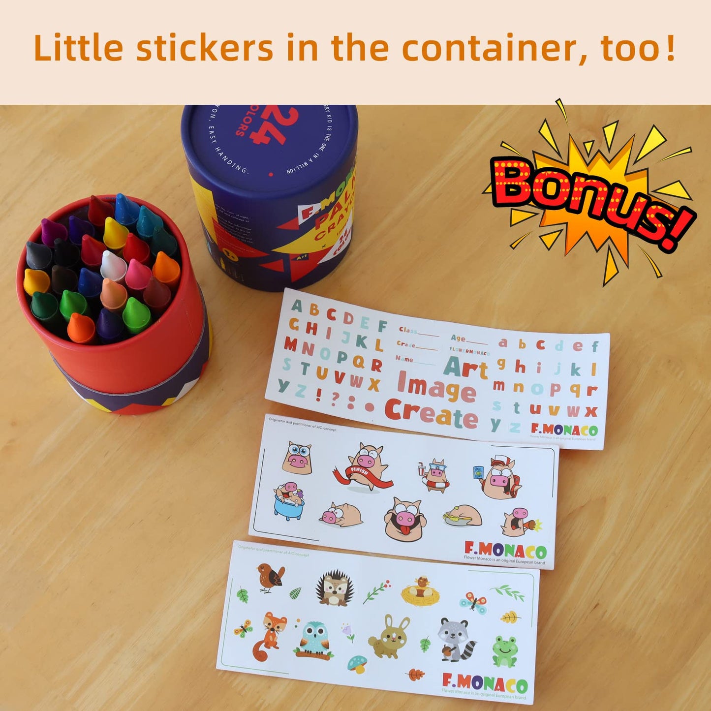 Lebze Toddler Crayons - Non-Toxic Jumbo Crayons, 24 Colors, Easy to Hold, Safe for Kids Ages 2-4, Model BT7.8.palm.