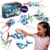 Clixo Ocean Creatures Pack - Glow-in-the-Dark Magnetic Building Toy, 24 Flexible Pieces, Medium Size, Durable Material, Ages 6+