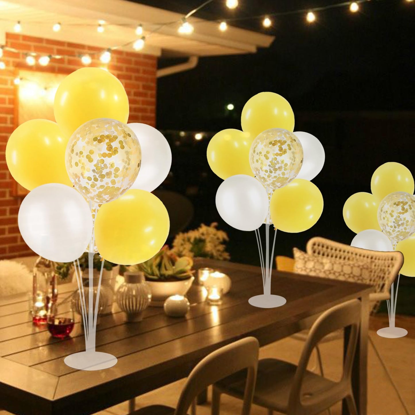 Zjdhpty Yellow And White Balloon Stand Centerpiece Table Decorations For Bee Sunflower Daisy Birthday Bridal Shower Engagement W