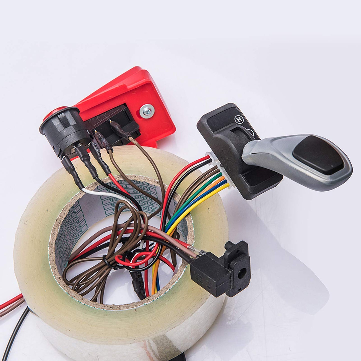 24 Volt Children Electric Car DIY Modified Wires and Switch Kit,with 2.4G Bluetooth Remote Control and Receiver,for Children Ele