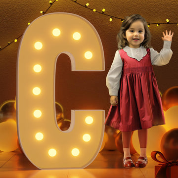 Imprsv 4Ft Marquee Light Up Letters C, Large Light Up Letters For Baby Shower Anniversary Wedding Room Decor, Big Letters For Pa