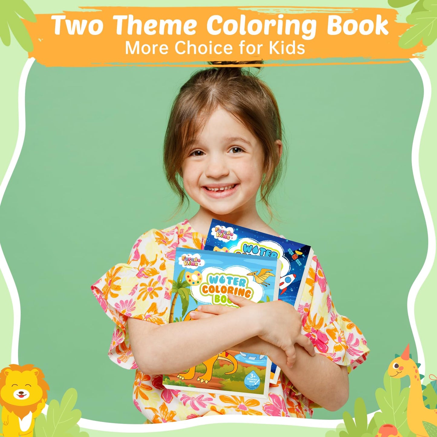 Paint With Water Coloring Book For Toddlers - 2 Pack Magic Mess Free Kids Watercolor Painting Activity Kit - Arts And Crafts For