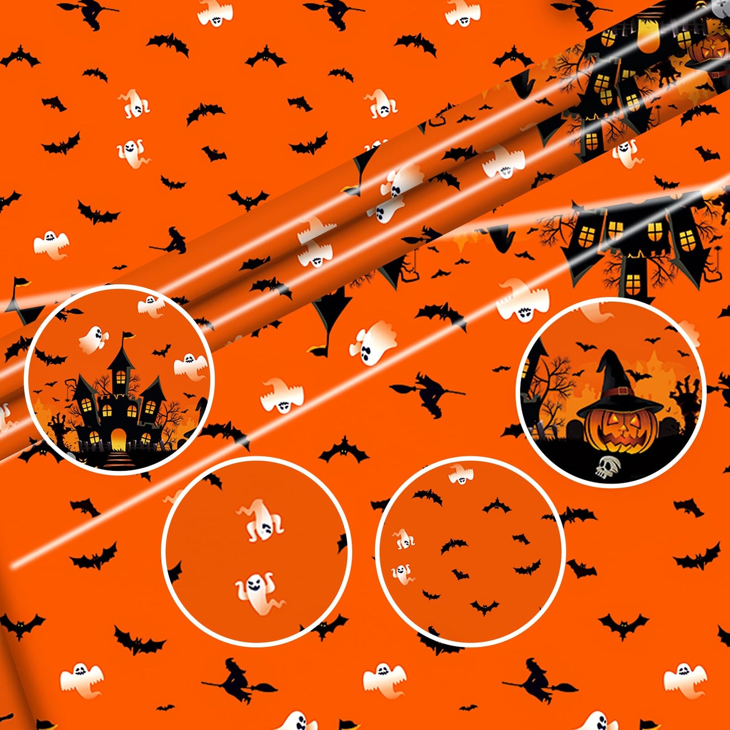 Baolaiballoon 3 Pack Halloween Tablecloth, Disposable Plastic Tablecloth 54 x 108 Halloween Birthday Party Table Cloth for Hallo