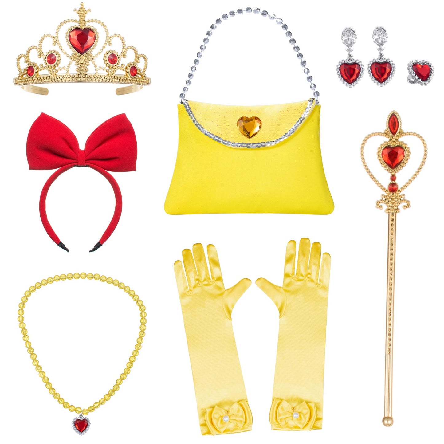 Kaisebile Light Up Princess Snow White Costume For Little Girls Dress Up - Led Light-Up Princess Snow White Dress With Accessori