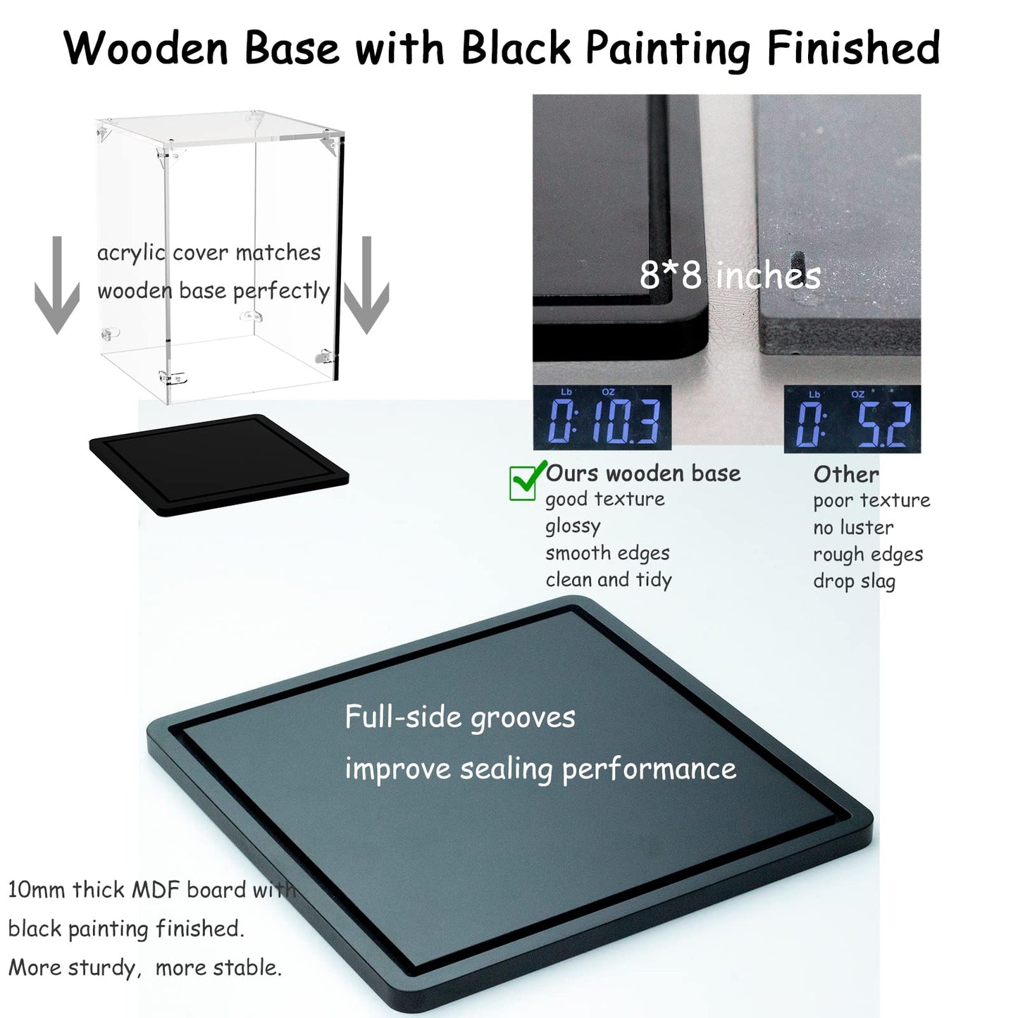 Gemutlich Acrylic Display Case For Lego Helmet - Interior 7*7*9 Inches, 3Mm Thick, Solid Wooden Base. Fit For 75328 75277 75327