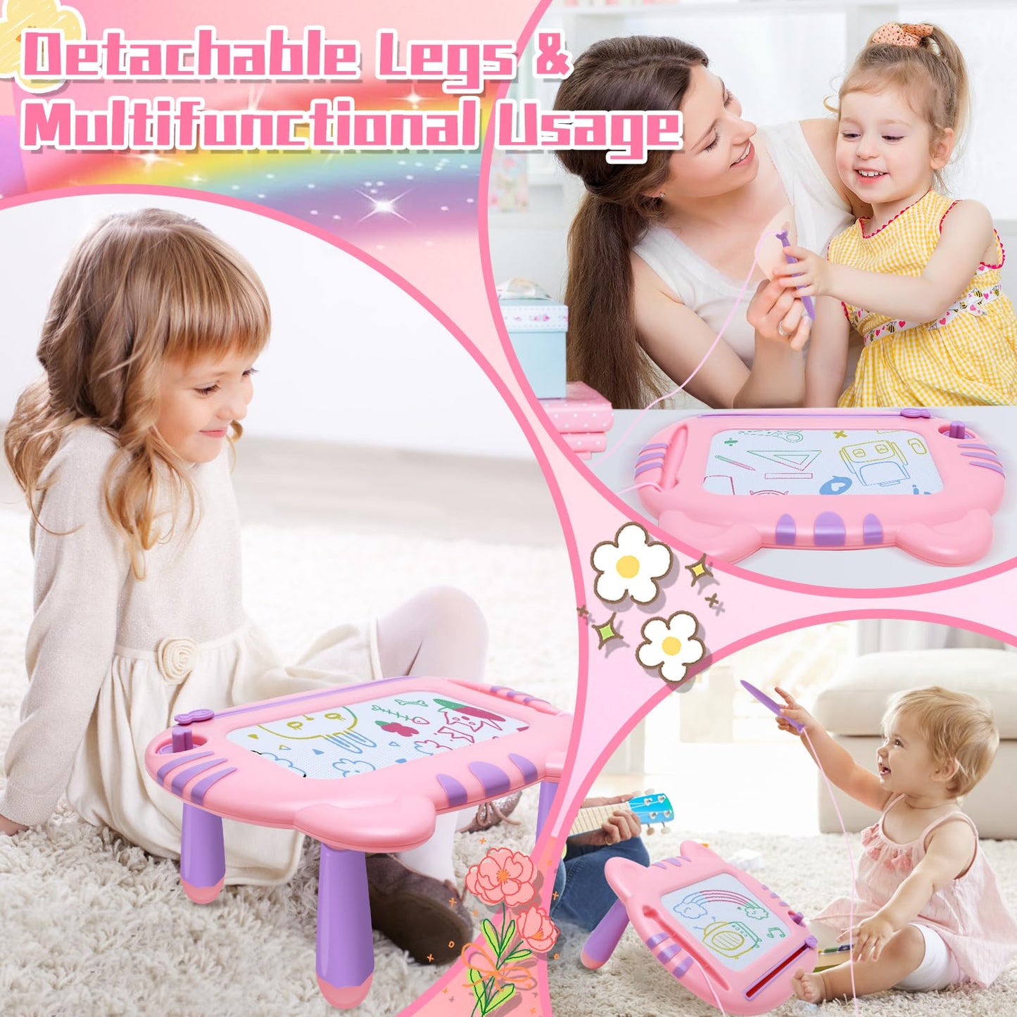 Toddler Toys,Toys For 1-2 Year Old Girls,Magnetic Drawing Doodle Board For Toddler 1-3,Learning Educational Baby Kids Toys For 1