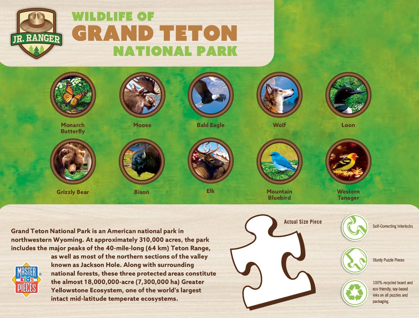 Masterpieces 100 Piece Jigsaw Puzzle For Kids - Grand Teton National Park - 14''X19''