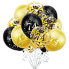 SHUNTAI 74th Birthday Balloons, Gold and Black, 12 Inch Latex Confetti, 15 Pack, 74 Years Old Anniversary Party Supplies