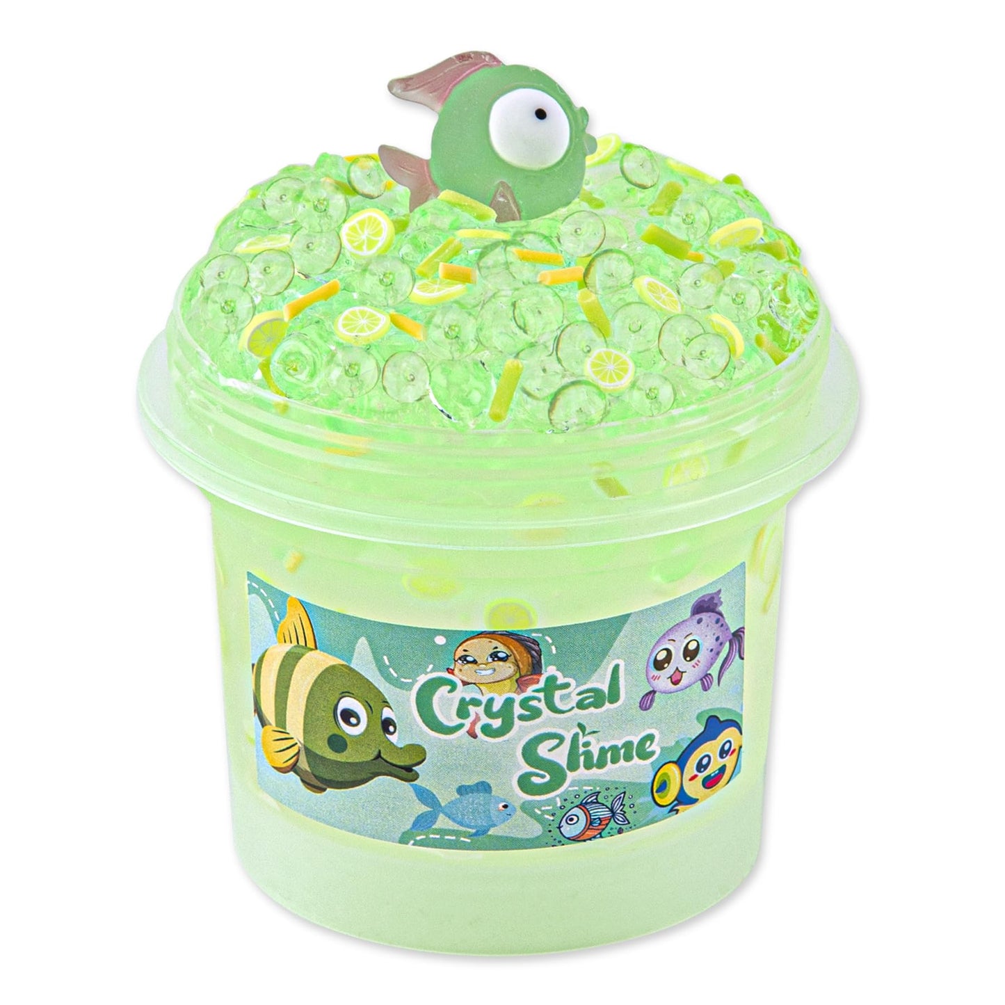 Green Fishbowl Bead Slime, Good Stretchy And Non-Sticky Crunchy Slime, Slime Party Favors For Girls And Boys Ages 8-12, Slime Se
