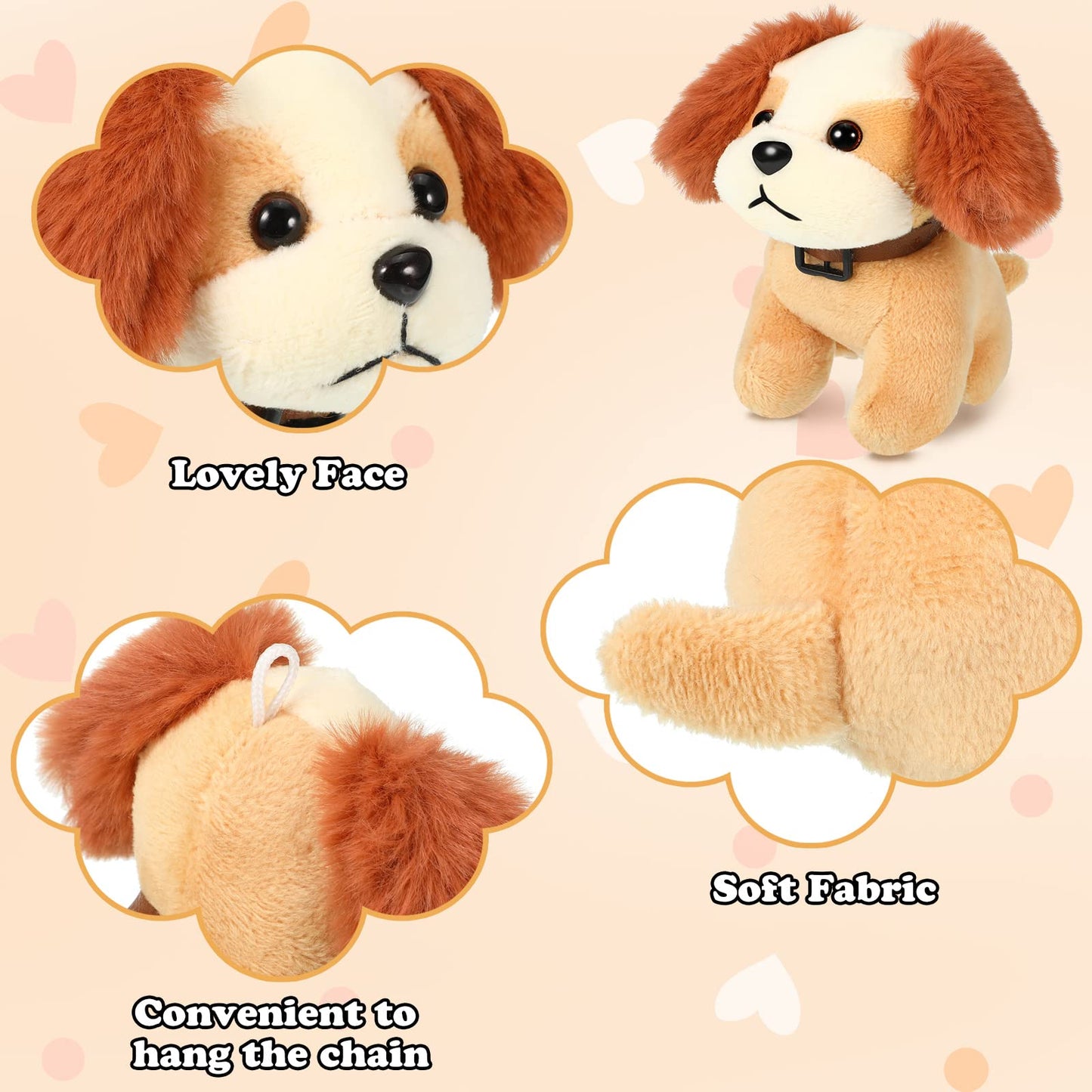 Sumind 9 Pcs Mini Plush Dog Stuffed Animals Bulk Dog Plush Party Favors For Easter Goodie Bag Fillers Baby Show Birthday(Plush Puppy)