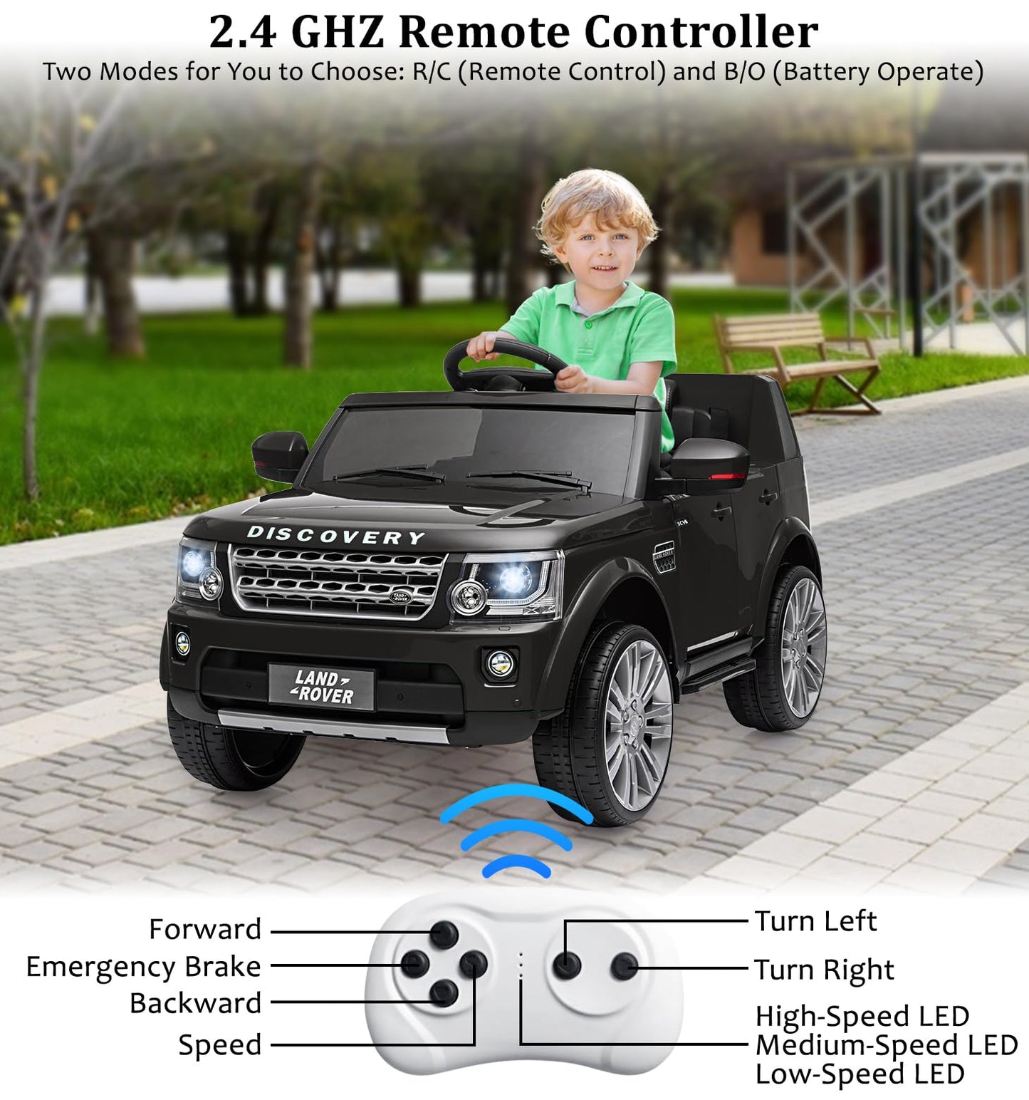 Gaomon Licensed Land Rover Ride On Car, 12V 4.5 Mph Ride On Toys For Toddler 3-8, Kids Electric Car With Parent Remote Control,