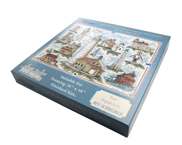 Heritage Puzzle 550 Piece Jigsaw - Lighthouses of Door County, Frameable 18"x24", Cardboard