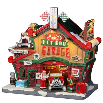 Lemax Santa'S Hot Rod Garage, With 4.5V Adaptor #25863