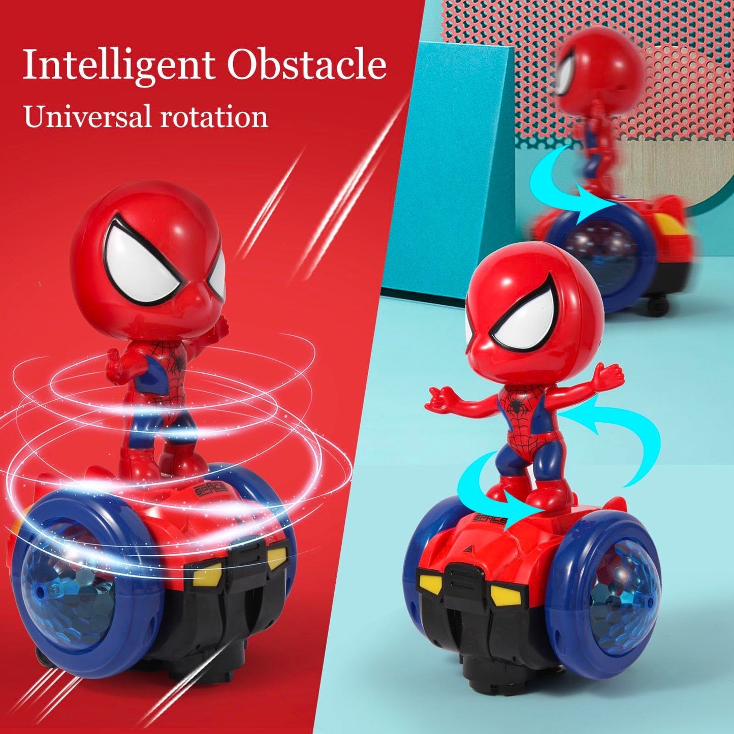 Toylemsan Dancing Robot Spider Toys Interactive Musical Super Hero Car Toy Flashing Lights Intelligent Interactive Educational Robot For Chirldent Day Birthday Gift Boys Girls Age 3 4 5 6 7 8 (Red)