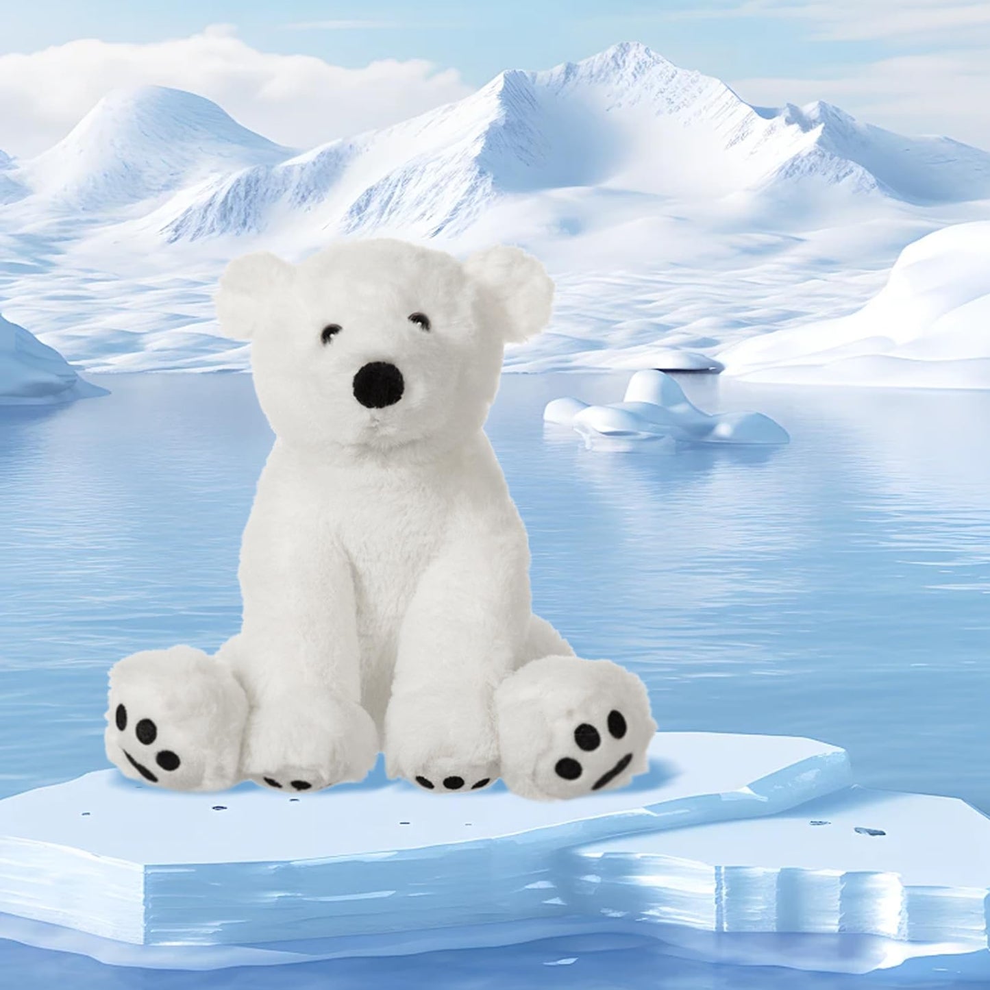 Apricot Lamb Plush White Polar Bear Stuffed Animal - Soft Cuddly Toy, 8 Inches, Perfect for Kids