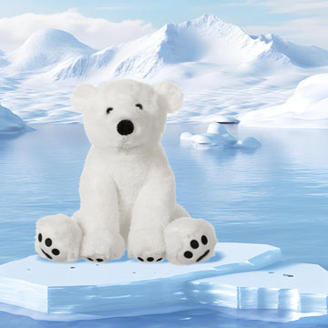 Apricot Lamb Plush White Polar Bear Stuffed Animal - Soft Cuddly Toy, 8 Inches, Perfect for Kids