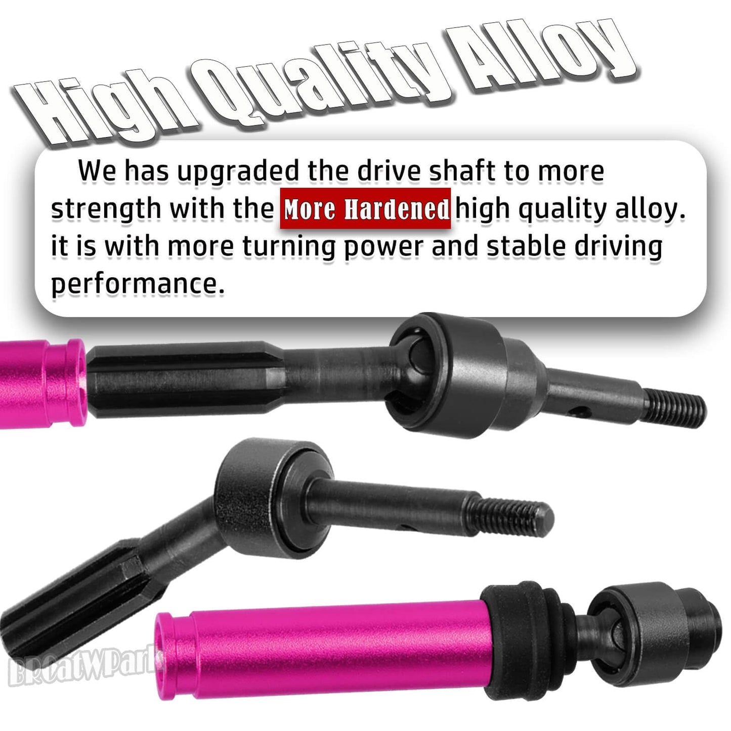 BRCatWPark Drive Shaft Axles Upgrades Part for 1/10 Slash 4X4 VXL/Rustler 4X4 VXL/Stampede 4WD VXL,RC Steel #45 Front & Rear 4Pc