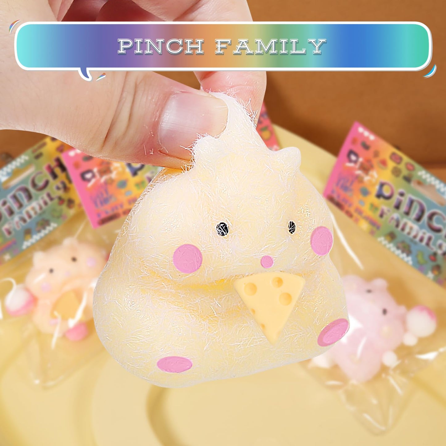 2Pcs Squishy Hamster Squishy Squeeze Toys,Cute Soft Hamster Squishy Toys,Stress Relief Squishies For Kids Party Favors, Pinch Fa