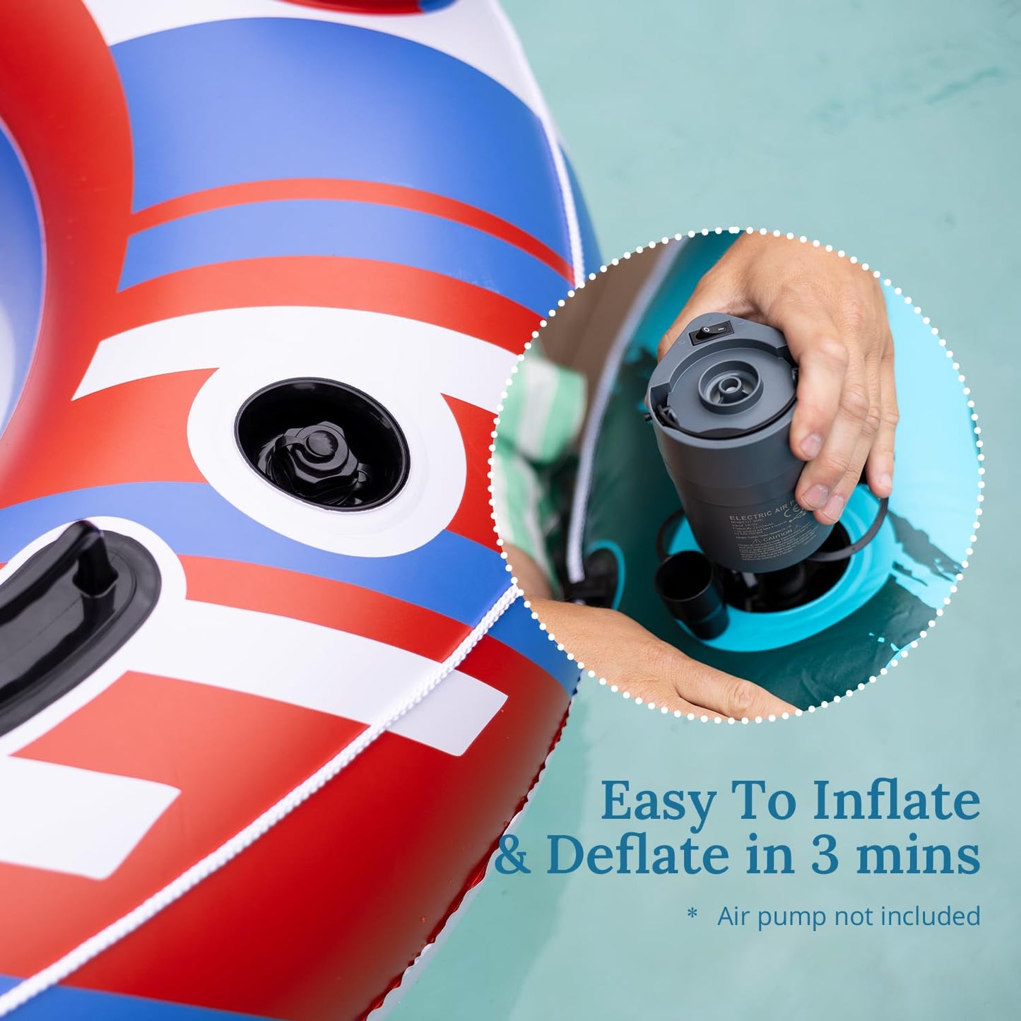 Sunrio Double Heavy Duty River Tubes - Inflatable Lounger Raft for Adults, Red, Premium PVC, Perfect for Lake & River Floating