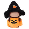 Halloween Clothes For 17Cm Doll, Cute Orange Pumpkin Outfit With Witch Hat Stylish Doll Clothing Costume Set Halloween Accessori
