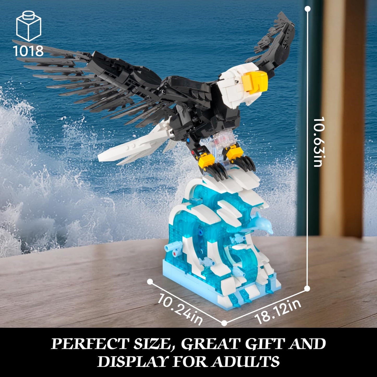 Vziimo Ideas Eagle Animals Building Set, Moc Eagle Creative Bird Model, Creator 2 In 1 Animal Lover Owl Birds Kit Collectible Gi