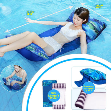 Pool Hammock,Xl Hammock Floaties For Adults,Inflatable Lake Float Swimming Pool Lounger, Fabric Mesh Floating Heavy Duty Up To 3