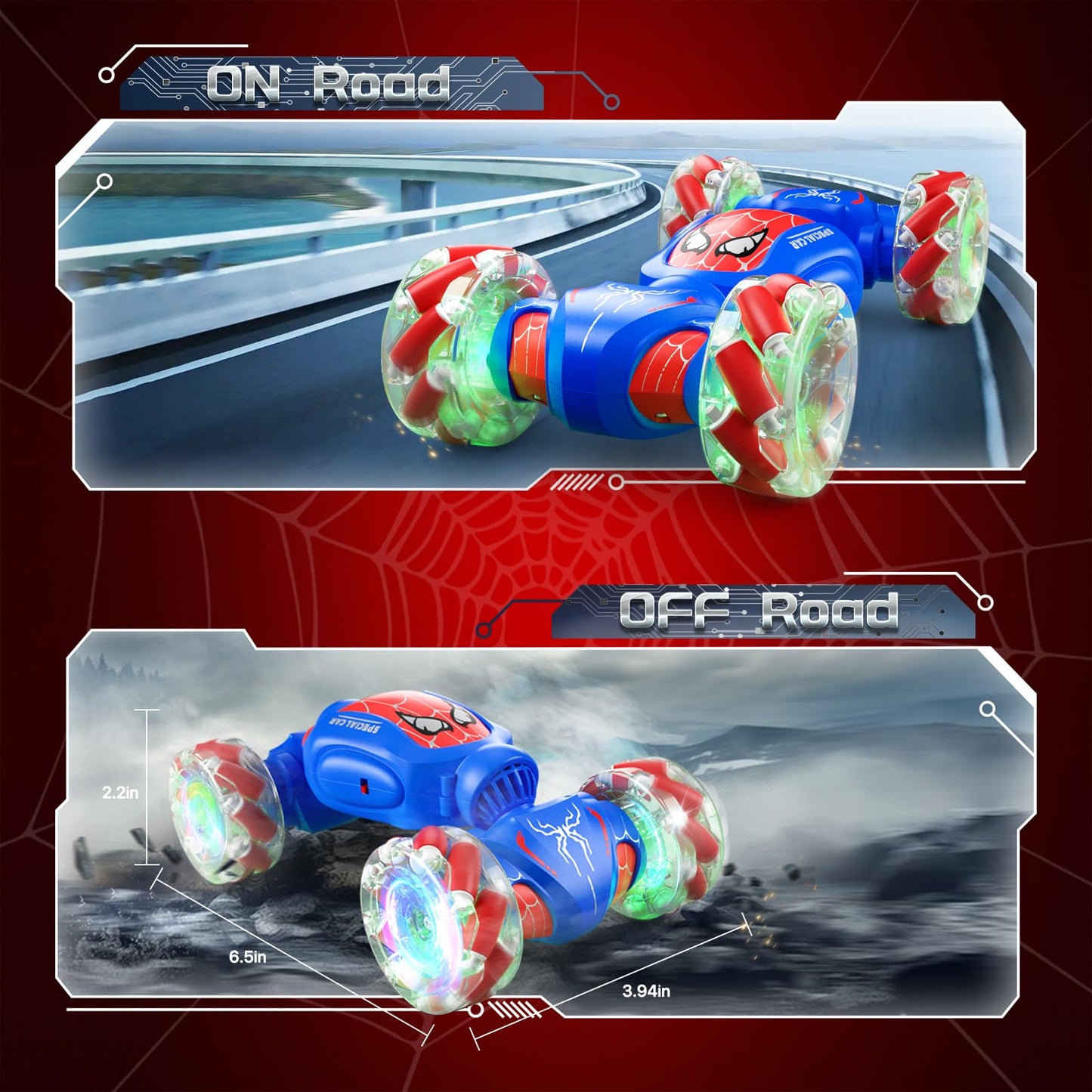 Spider Remote Control Car For Boys, 2.4Ghz 4Wd Gesture Sensing Rc Stunt Car With Lights Music - Birthday Gifts For Boys Girls,36